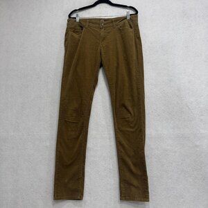 PrAna Pants Womens 10 Brown Corduroy Skinny Straight Leg Casual Outdoor Stretch